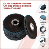 darrahopens Tools > Other Tools 50x Pack Premium Zirconia Flap Disc Sanding Grinding 115mm 4.5" 40 Grit