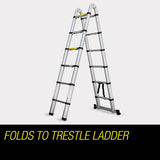darrahopens Tools > Other Tools Bullet 3.8m Multipurpose Telescopic Folding Ladder Aluminium Alloy Extension