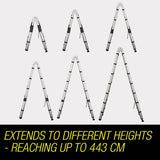 darrahopens Tools > Other Tools Bullet 4.4m Multipurpose Aluminium Telescopic Folding Ladder Alloy Extension Steps