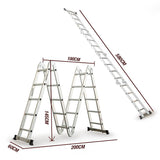 darrahopens Tools > Other Tools Bullet 5.8m Multipurpose Ladder Aluminium Extension Folding Adjustable Step