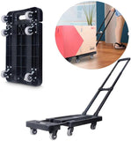 darrahopens Tools > Other Tools Foldable Hand Flatbed Trolley Cart 6 x 360 Degree Rotating Wheels with Maximum Load 200Kg
