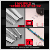 Darrahopens Tools > Other Tools Heavy Duty Staple Gun Set 2in1 Stapler 1500Pc Staples Tacker Hand Fastener Tool