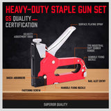 Darrahopens Tools > Other Tools Heavy Duty Staple Gun Set 2in1 Stapler 1500Pc Staples Tacker Hand Fastener Tool