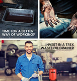 Darrahopens Tools > Other Tools T-REX 80L Mobile Waste Oil Drainer, Telescopic, with Air Compressor Fitting, for Workshop