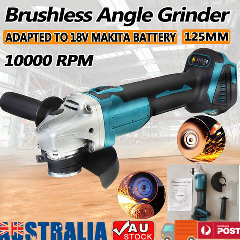 Darrahopens Tools > Power Tools 125mm Brushless Angle Grinder Cutting Machine Polisher For Makita 18V Battery