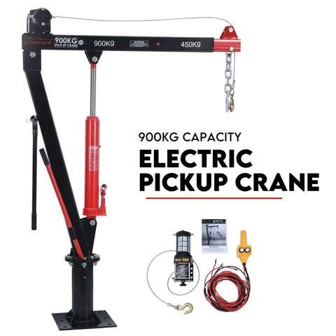 Darrahopens Tools > Power Tools 900kg Swivel Hydraulic Crane Hoist 12V Electric Jack