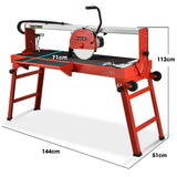Darrahopens Tools > Power Tools BAUMR-AG 1500W Electric Tile Saw Cutter with 300mm (12") Blade, 920mm Cutting Length, Side Extension Table