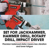 Darrahopens Tools > Power Tools Baumr-AG 1500W Pro-Grade Electric Rotary Jackhammer Hammer Drill, with 2 Bonus Chisels, 3 Drill Bits