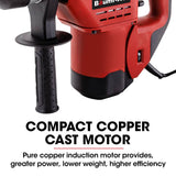 Darrahopens Tools > Power Tools Baumr-AG 1500W Pro-Grade Electric Rotary Jackhammer Hammer Drill, with 2 Bonus Chisels, 3 Drill Bits