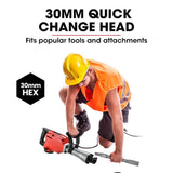 Darrahopens Tools > Power Tools Baumr-AG 2200W Pro-Grade Electric Demolition Jackhammer, with 3 Bonus Chisels, Steel Carry Case