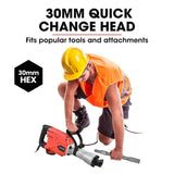 Darrahopens Tools > Power Tools Baumr-AG 2300W Pro-Grade Electric Demolition Jackhammer, with 3 Bonus Chisels, Carry Case