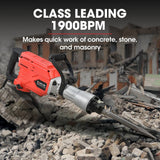 Darrahopens Tools > Power Tools Baumr-AG 2300W Pro-Grade Electric Demolition Jackhammer, with 3 Bonus Chisels, Carry Case