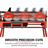 Darrahopens Tools > Power Tools BAUMR-AG 800W Electric Tile Saw Cutter with 200mm (8") Blade, 720mm Cutting Length, Side Extension Table