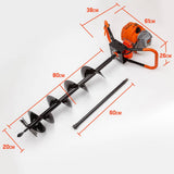 darrahopens Tools > Power Tools Baumr-AG Post Hole Digger 62CC Posthole Earth Auger Fence Borer Petrol Drill Bit