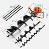 darrahopens Tools > Power Tools Baumr-AG Post Hole Digger 75CC Posthole Earth Auger Fence Borer Petrol Drill Bit
