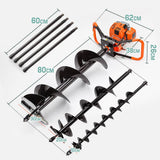 darrahopens Tools > Power Tools Baumr-AG Post Hole Digger 88CC Posthole Earth Auger Fence Borer Petrol Drill Bit