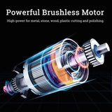 Darrahopens Tools > Power Tools Brushless Cordless Angle Grinder With 2x Li-ion Battery Charger 125mm Combo Kit