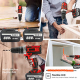 Darrahopens Tools > Power Tools Cordless Drill w/2 Battery Heavy Duty Impact Driver Kit Brushless Hammer Set 88V