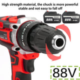 Darrahopens Tools > Power Tools Cordless Drill w/2 Battery Heavy Duty Impact Driver Kit Brushless Hammer Set 88V