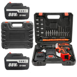 Darrahopens Tools > Power Tools Cordless Drill w/2 Battery Heavy Duty Impact Driver Kit Brushless Hammer Set 88V