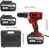 Darrahopens Tools > Power Tools Cordless Drill w/2 Battery Heavy Duty Impact Driver Kit Brushless Hammer Set 88V