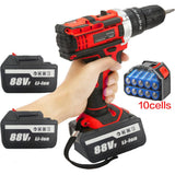 Darrahopens Tools > Power Tools Cordless Drill w/2 Battery Heavy Duty Impact Driver Kit Brushless Hammer Set 88V