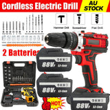 Darrahopens Tools > Power Tools Cordless Drill w/2 Battery Heavy Duty Impact Driver Kit Brushless Hammer Set 88V