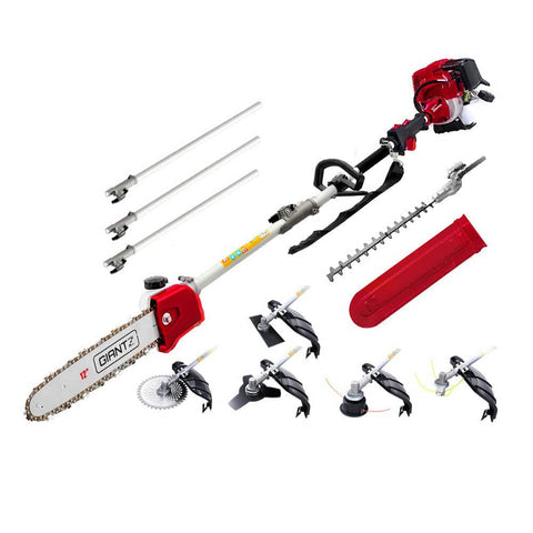 darrahopens Tools > Power Tools Giantz 4-STROKE Pole Chainsaw Brush Cutter Hedge Trimmer Saw Multi Tool