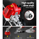 darrahopens Tools > Power Tools Giantz 62cc Petrol Brush Cutter Whipper Saw Trimmer 2 Stroke 3-in-1 Wheel