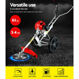 darrahopens Tools > Power Tools Giantz 62cc Petrol Brush Cutter Whipper Saw Trimmer 2 Stroke 3-in-1 Wheel