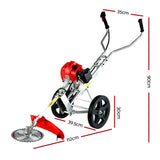 darrahopens Tools > Power Tools Giantz 62cc Petrol Brush Cutter Whipper Saw Trimmer 2 Stroke 3-in-1 Wheel