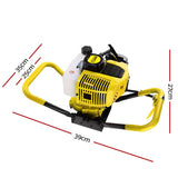 darrahopens Tools > Power Tools Giantz Post Hole Digger 66CC Petrol Only Engine Motor Earth Auger Borer Fence
