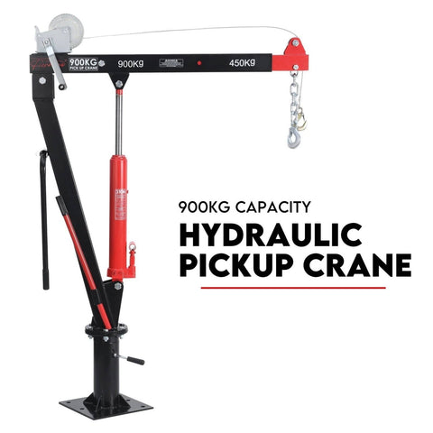 Darrahopens Tools > Power Tools Hydraulic Crane 900kg Pickup Swivel Ute Truck Trailer Lift Hoist Winch Haul