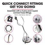 Darrahopens Tools > Power Tools Jet-USA 21" Stainless Steel Pressure Washer Surface Cleaner with Yoke Handlebar, 3/8" Fitting, For Concrete Driveway Patio Floor