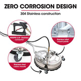 Darrahopens Tools > Power Tools Jet-USA 21" Stainless Steel Pressure Washer Surface Cleaner with Yoke Handlebar, 3/8" Fitting, For Concrete Driveway Patio Floor