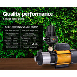 darrahopens Tools > Pumps Giantz Multi Stage Water Pump Pressure Rain Tank Garden Farm House Irrigation 2000W Black Controller