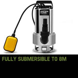 darrahopens Tools > Pumps PROTEGE 2000W Submersible Dirty Water Pump Bore Tank Well Steel Automatic