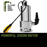 darrahopens Tools > Pumps PROTEGE 2000W Submersible Dirty Water Pump Bore Tank Well Steel Automatic