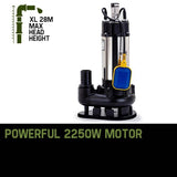 darrahopens Tools > Pumps PROTEGE 2250W Submersible Dirty Water Pump Sewage Bore Septic Tank Well Sewerage