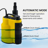 Darrahopens Tools > Pumps PROTEGE Tight Access Clean/Grey Water Submersible Sump Pump, Integrated Float Switch