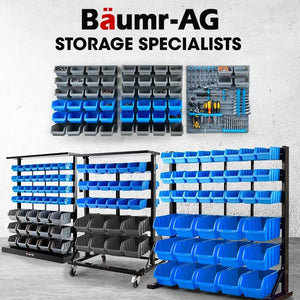 Darrahopens Tools > Tools Storage BAUMR-AG 69pc Wall Mounted Parts Bin Rack with Tool Holders - Blue