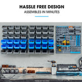 Darrahopens Tools > Tools Storage BAUMR-AG 69pc Wall Mounted Parts Bin Rack with Tool Holders - Blue