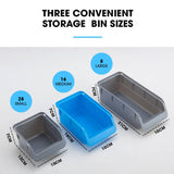 Darrahopens Tools > Tools Storage BAUMR-AG 69pc Wall Mounted Parts Bin Rack with Tool Holders - Blue