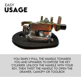 Darrahopens Tools > Tools Storage Black Whale Tail T Handle Lock Latch/Compression Lock Trailer Ute Toolbox