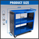 Darrahopens Tools > Tools Storage Blue 3-Tier Tool Cart Storage Trolley Toolbox Workshop Garage Organiser 150kg Blue