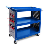 Darrahopens Tools > Tools Storage Blue 3-Tier Tool Cart Storage Trolley Toolbox Workshop Garage Organiser 150kg Blue