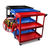 Darrahopens Tools > Tools Storage Blue 3-Tier Tool Cart Trolley Toolbox Workshop Garage Storage 150KG Organizer Garage
