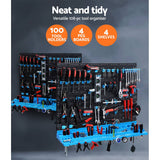darrahopens Tools > Tools Storage Giantz 108 Storage Bin Rack Wall Mounted Tools Organiser Peg Wall Bench Garage