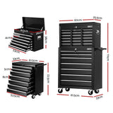 darrahopens Tools > Tools Storage Giantz 17 Drawers Tool Box Trolley Chest Cabinet Cart Garage Mechanic Toolbox Black
