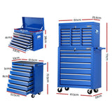 darrahopens Tools > Tools Storage Giantz 17 Drawers Tool Box Trolley Chest Cabinet Cart Garage Mechanic Toolbox Blue